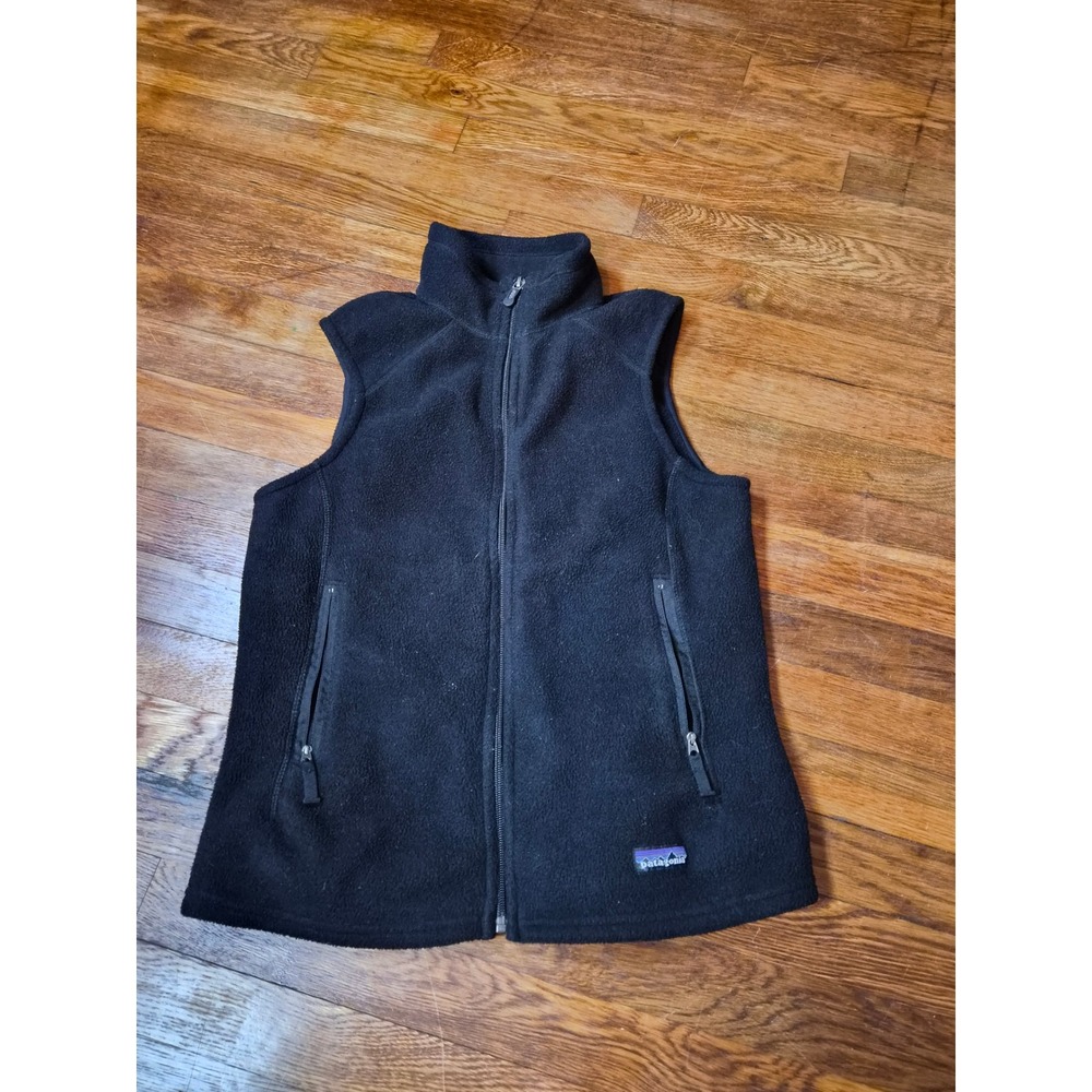 Patagonia Synchilla Fleece Vest Womens Medium Black Full Zip Outdoor Rugged